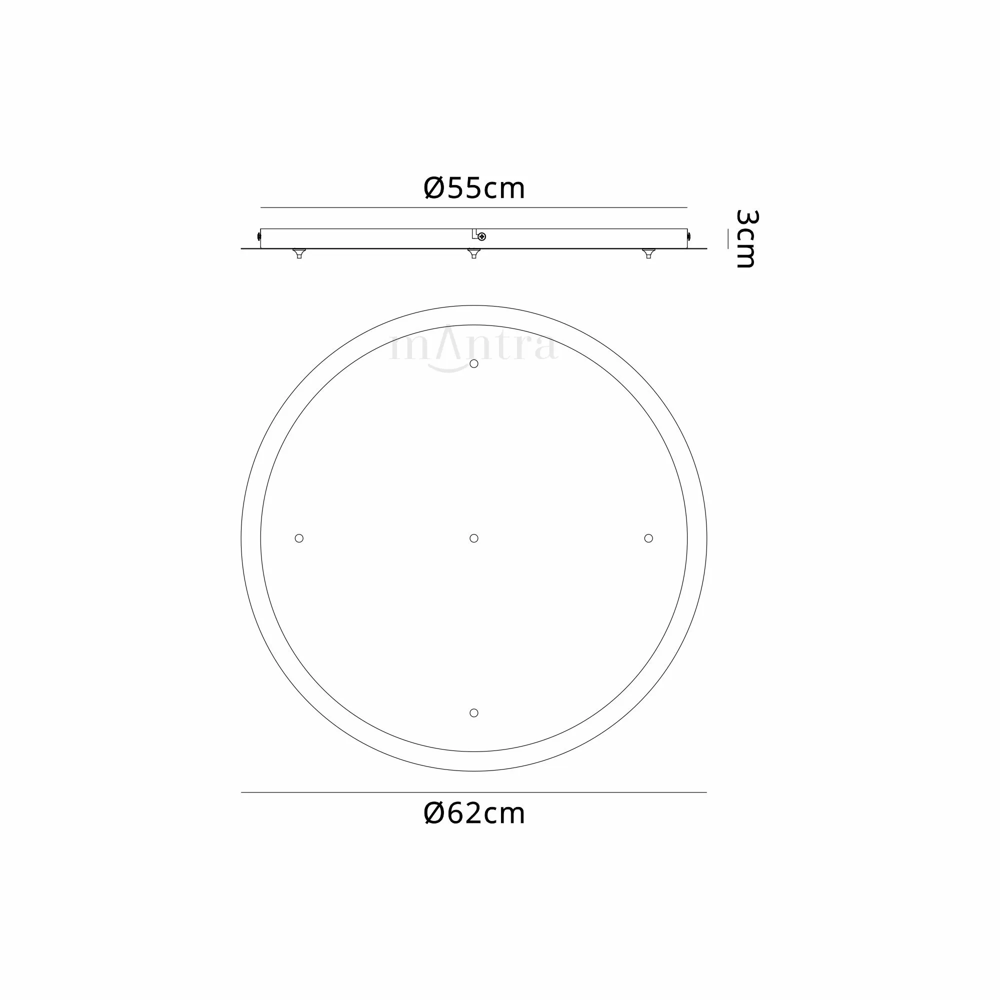 Elsa 5 Hole 600mm Round Canopy Kit Black M8516  Mantra Elsa Bespoke